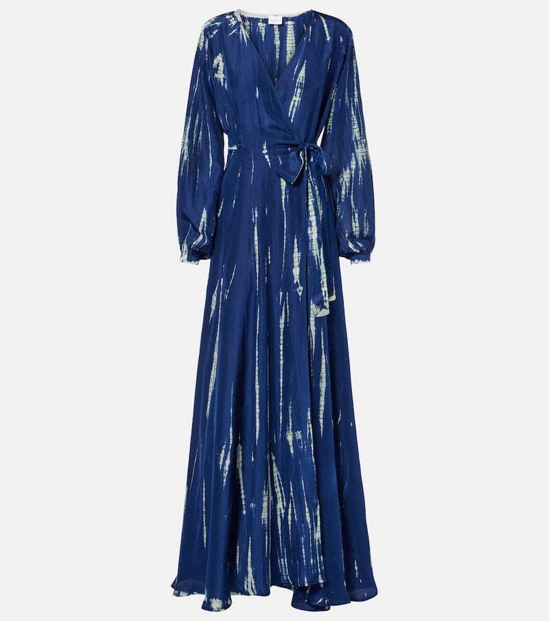 Anna Kosturova Tie-dye silk wrap maxi dress