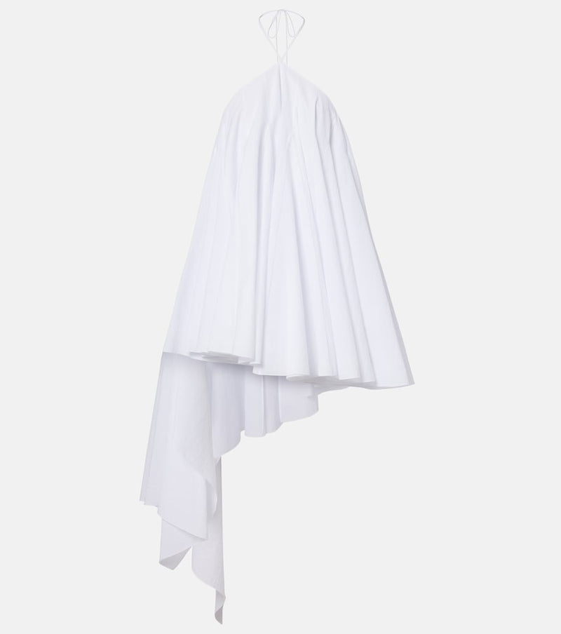 Jacquemus Triangle asymmetric cotton-blend minidress in White