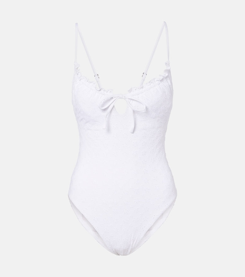 Polo Ralph Lauren Broderie anglaise swimsuit in White