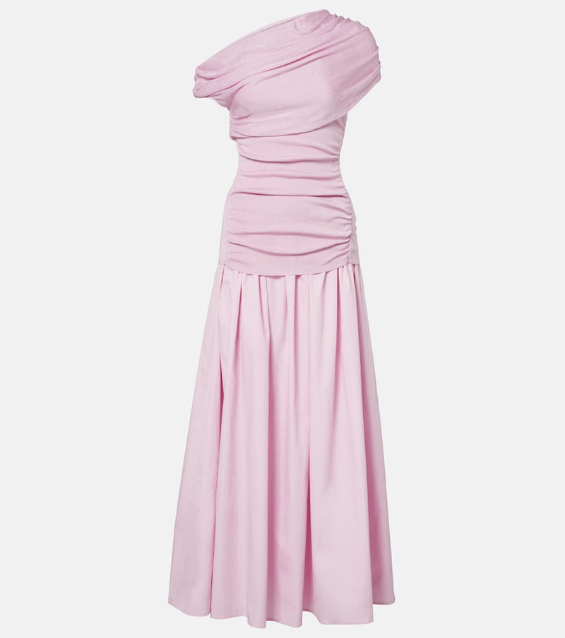 Self-Portrait Asymmetric draped midi dress
