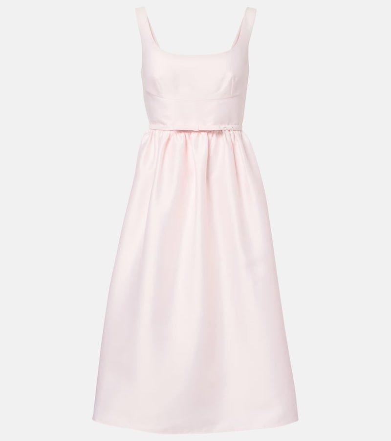 Self-Portrait Belted taffeta midi dress