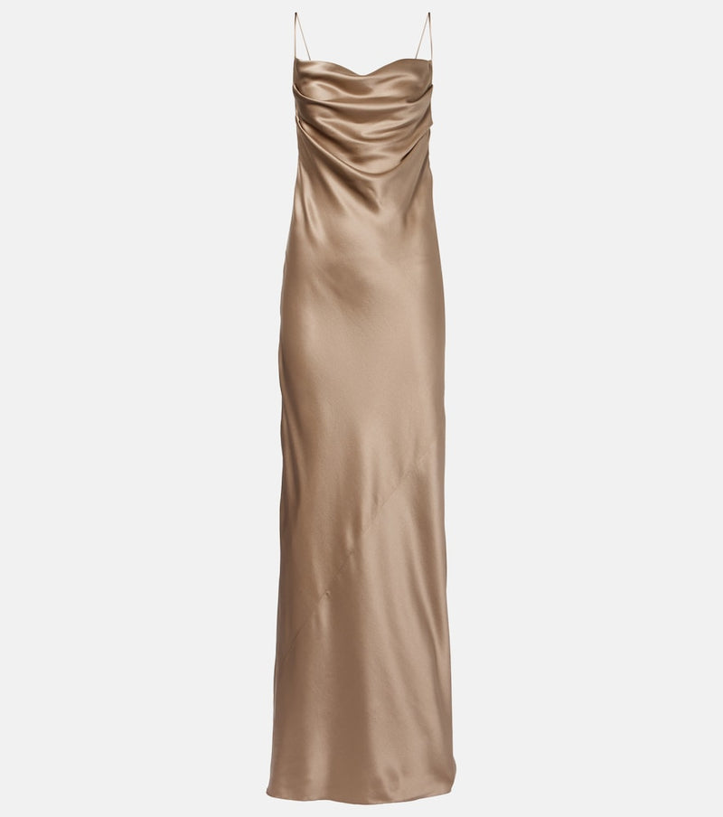Saint Laurent Draped silk satin gown