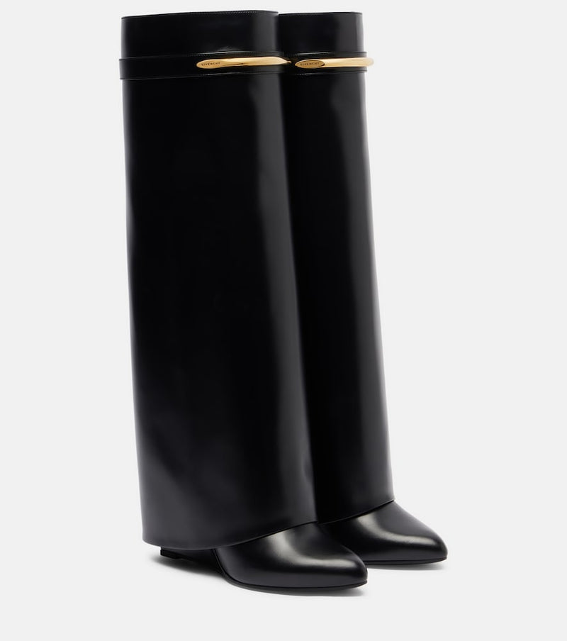Givenchy Shark 95 leather knee-high boots
