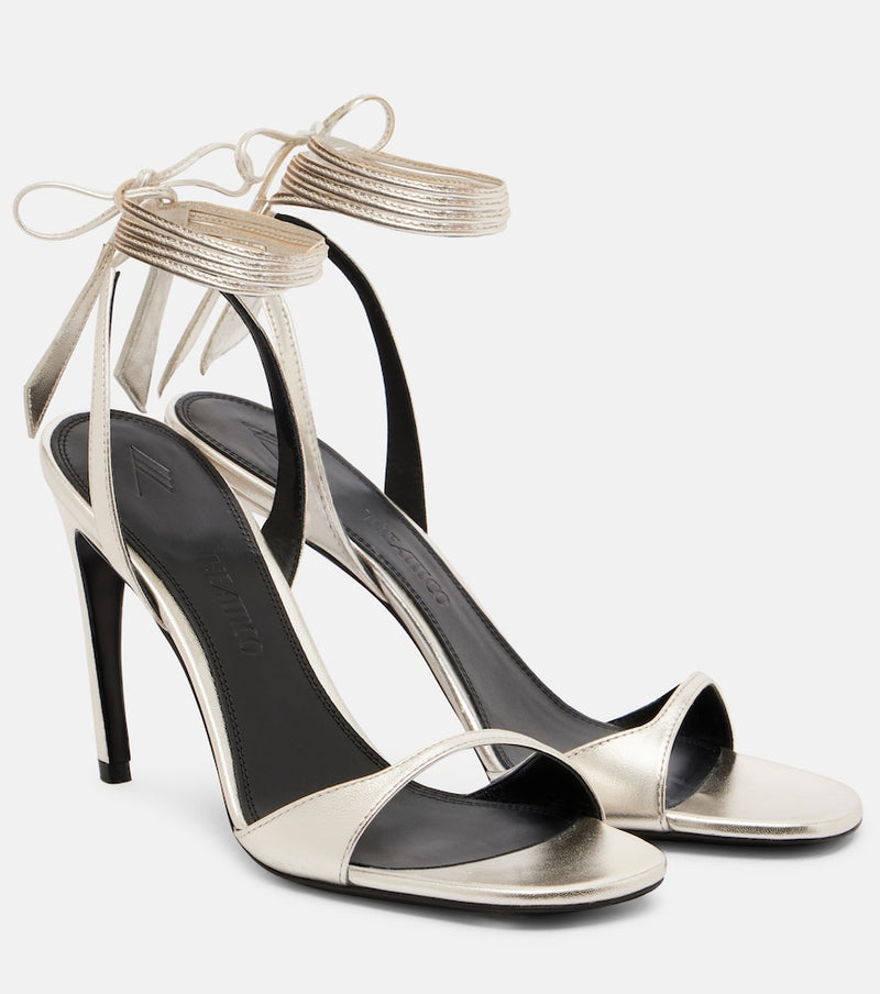 The Attico Ora 95 metallic leather slingback sandals