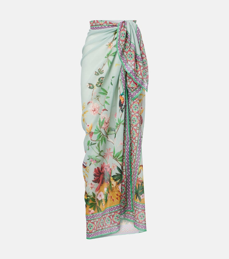 La DoubleJ Floral cotton voile beach cover-up