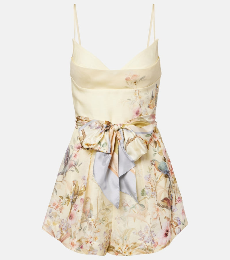 Zimmermann Rebellion floral linen and silk romper