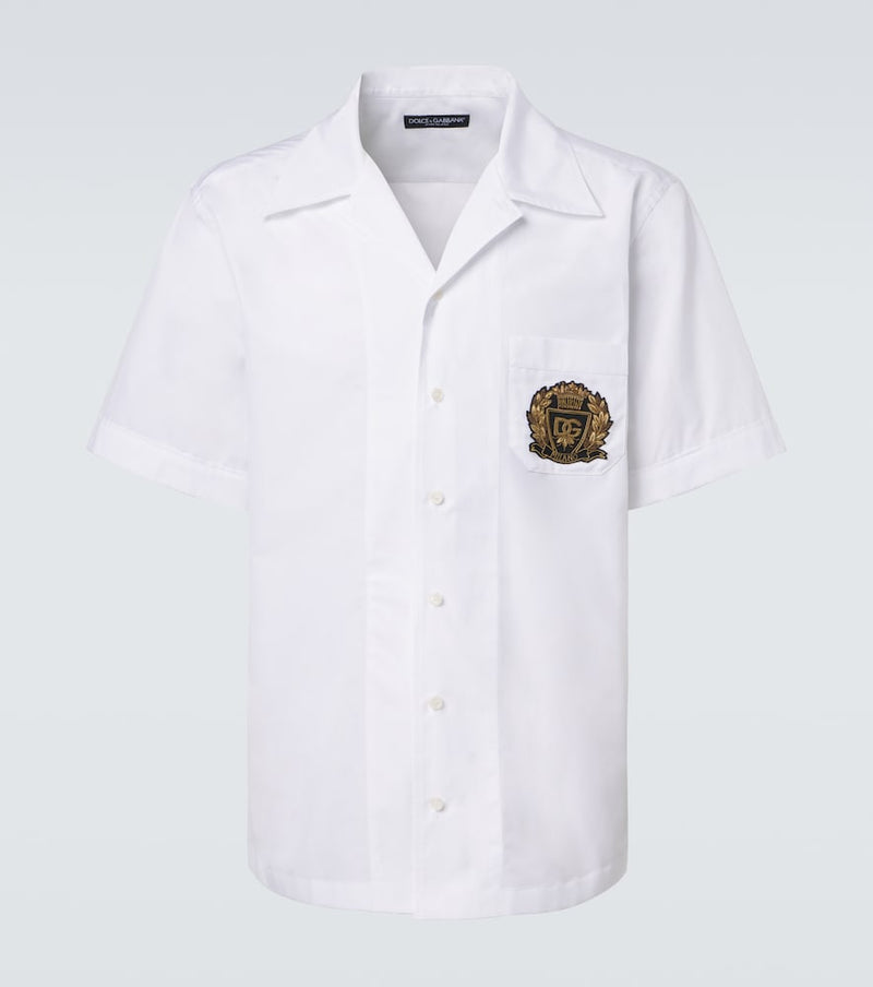 Dolce & Gabbana Logo cotton poplin bowling shirt