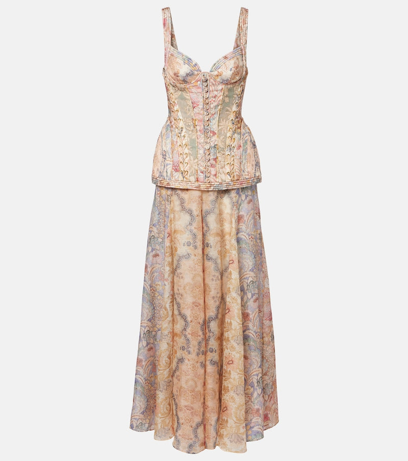Zimmermann Rebellion floral linen gown in Multicolour