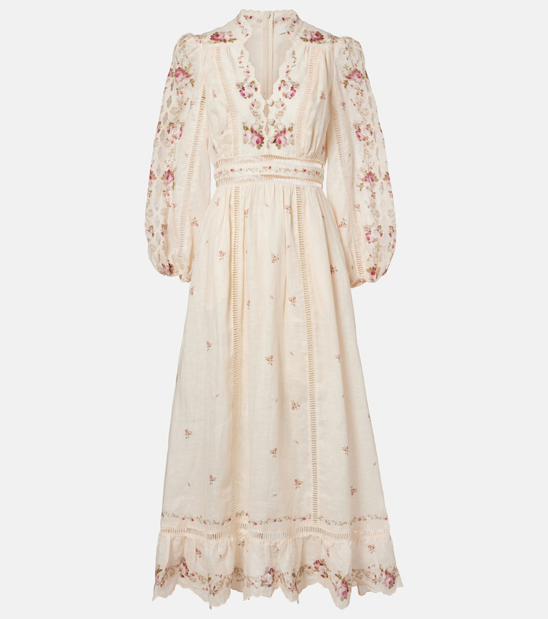Zimmermann Patience floral linen midi dress