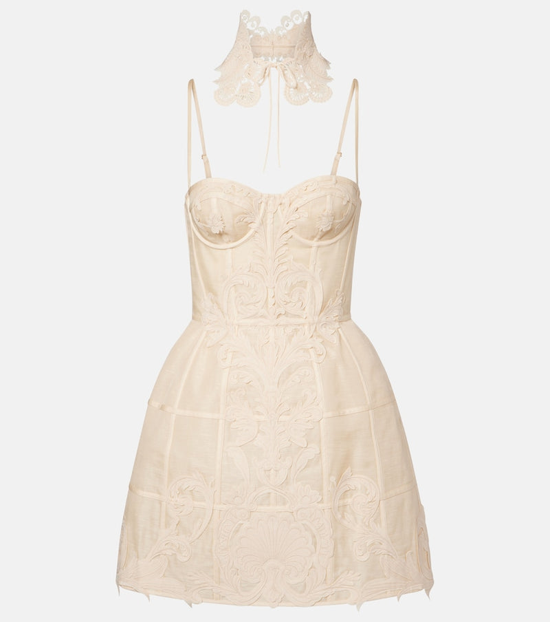 Zimmermann Rebellion linen and silk bustier dress