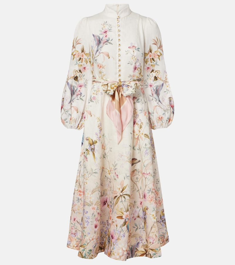 Zimmermann Rebellion printed linen midi dress