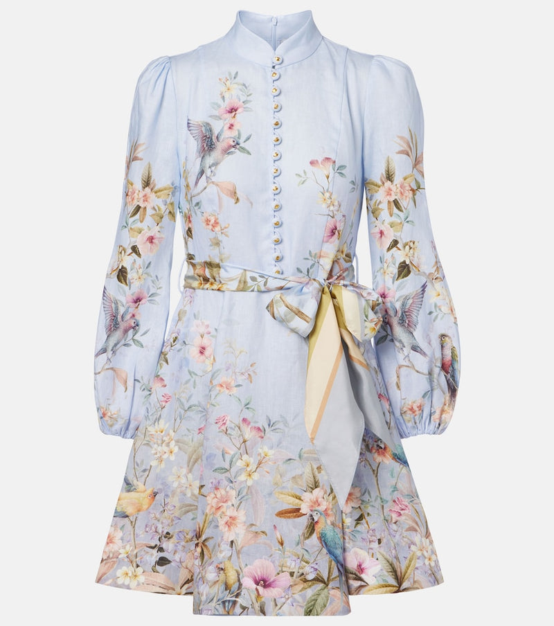 Zimmermann Rebellion printed linen minidress