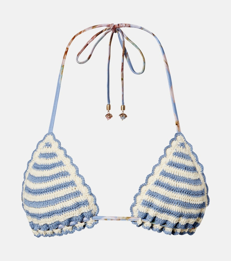 Zimmermann Awaken floral crochet bikini top