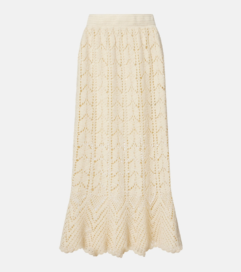 Zimmermann Crochet cotton midi skirt