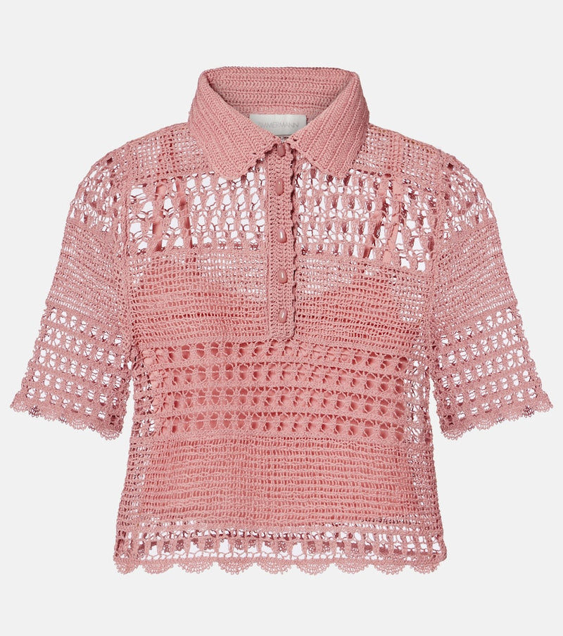 Zimmermann Wanderlust crochet cotton-blend top
