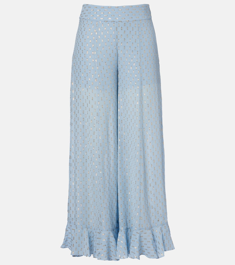 Zimmermann Daylight semi-sheer chiffon wide-leg pants