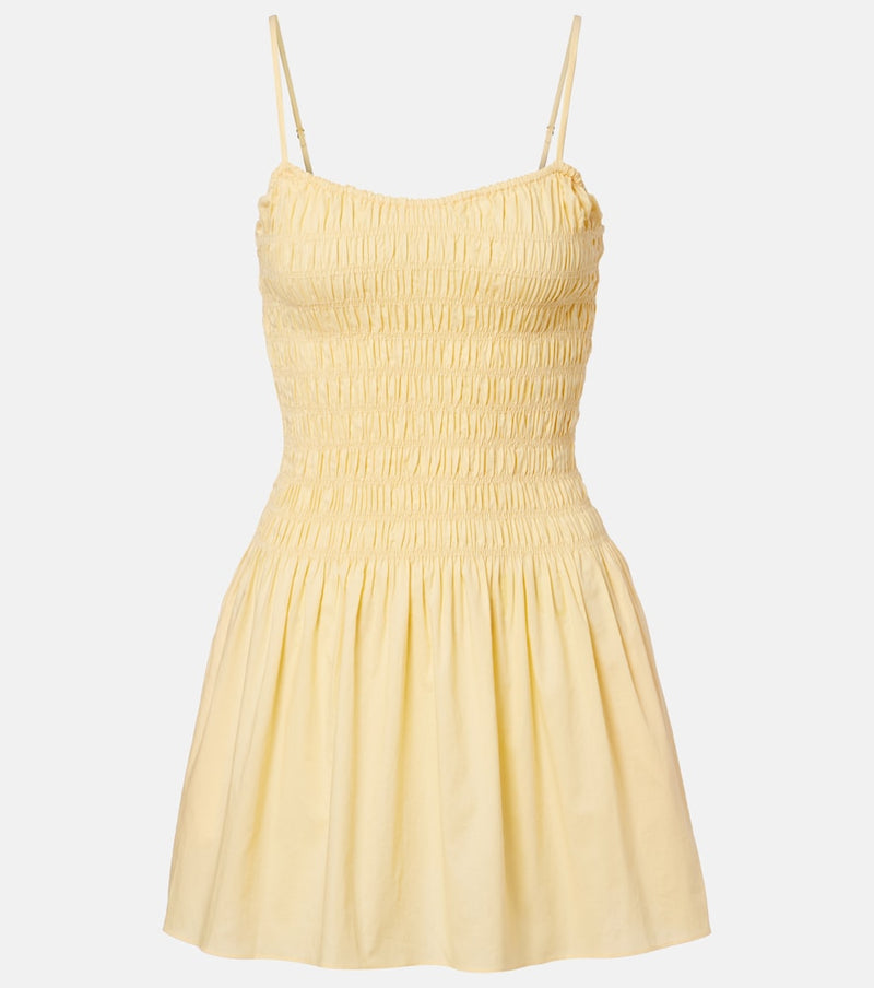 Faithfull Araceli shirred cotton minidress