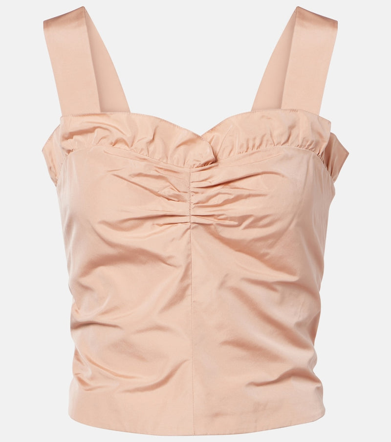 Chloe Gathered ruffled taffeta crop top