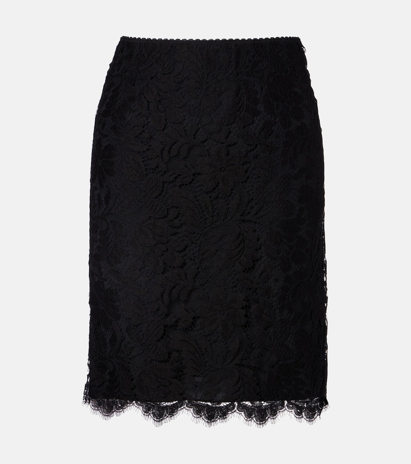 Chloe Floral cotton-blend lace miniskirt