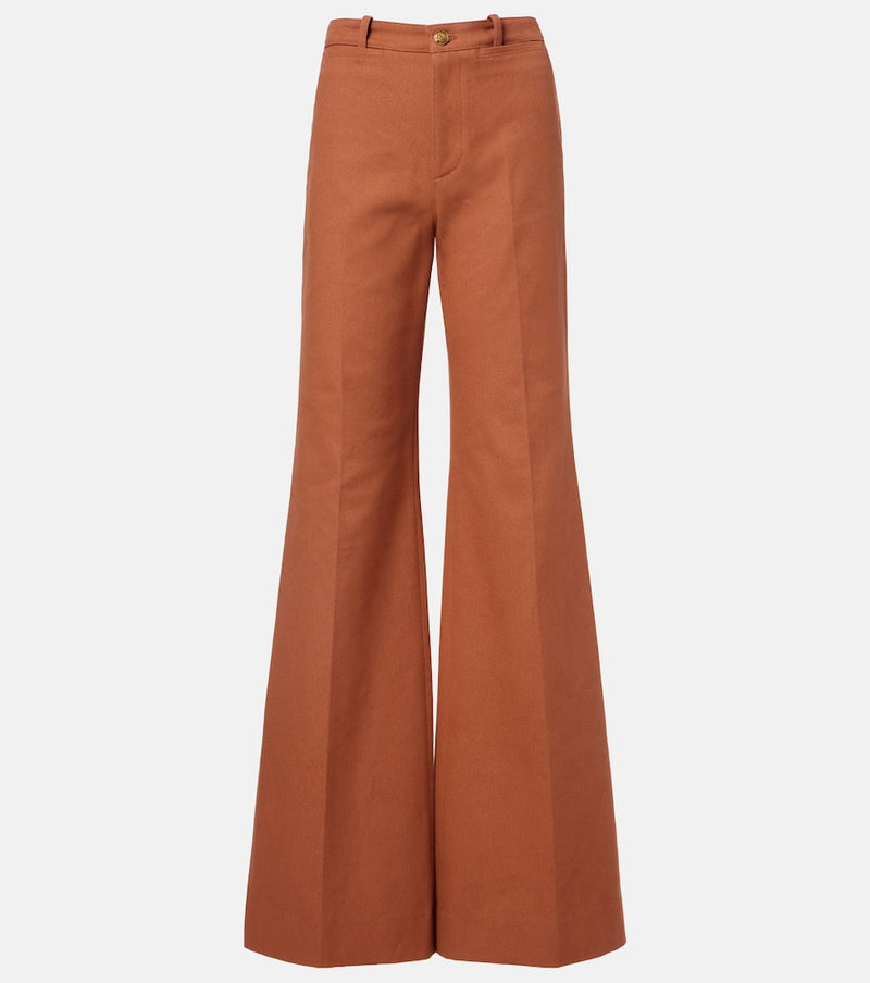 Chloe High-rise cotton canvas flared pants
