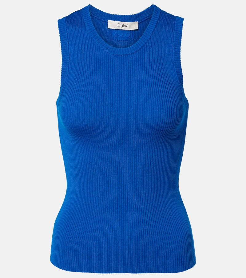 Chloe Ribbed-knit wool tank top