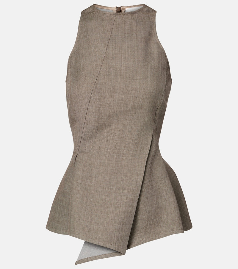 Magda Butrym Asymmetric peplum wool top