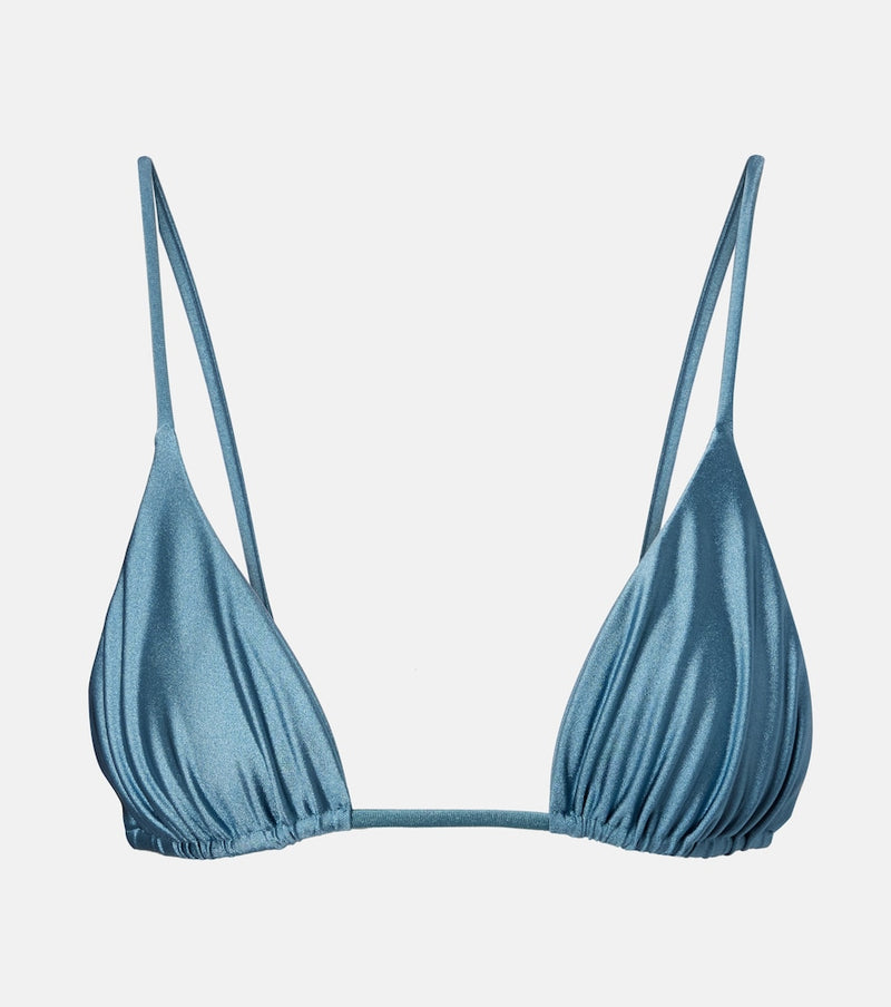 Jade Swim Via metallic-effect bikini top