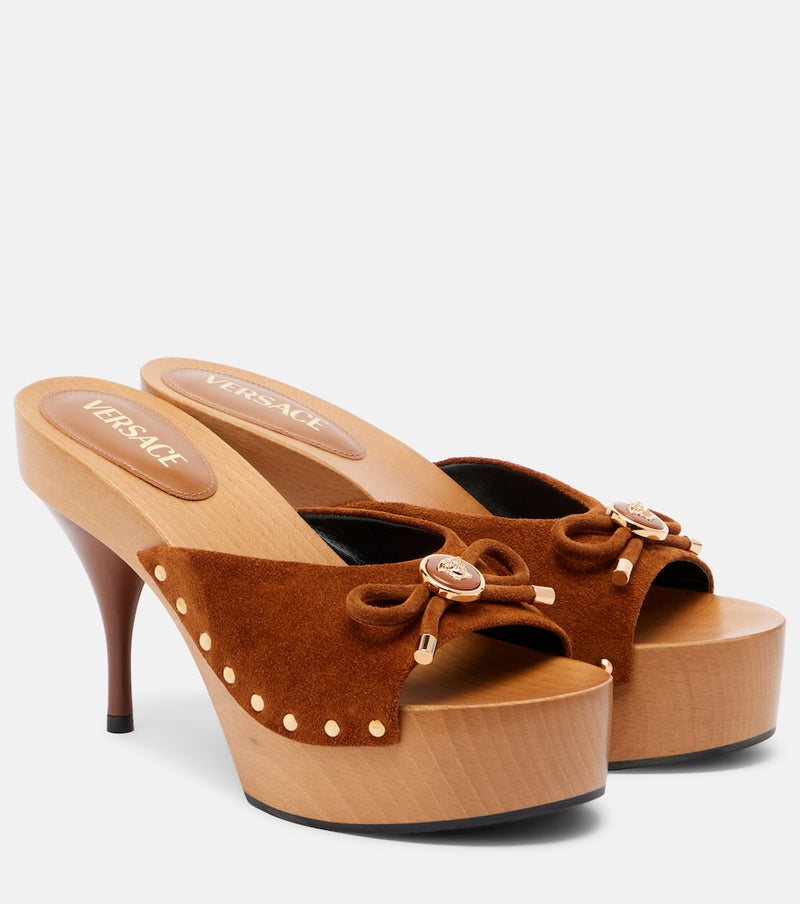 Versace Opera Medusa suede mules