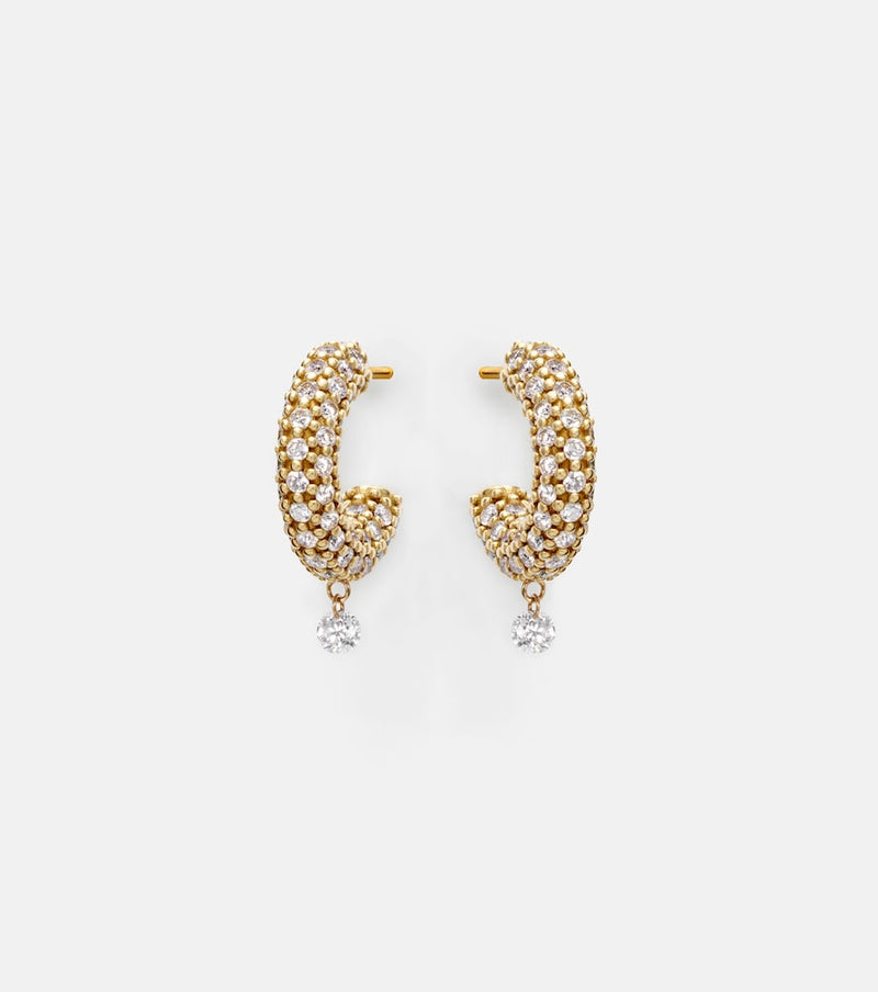 Persee Helios 18kt gold hoop earrings with diamonds