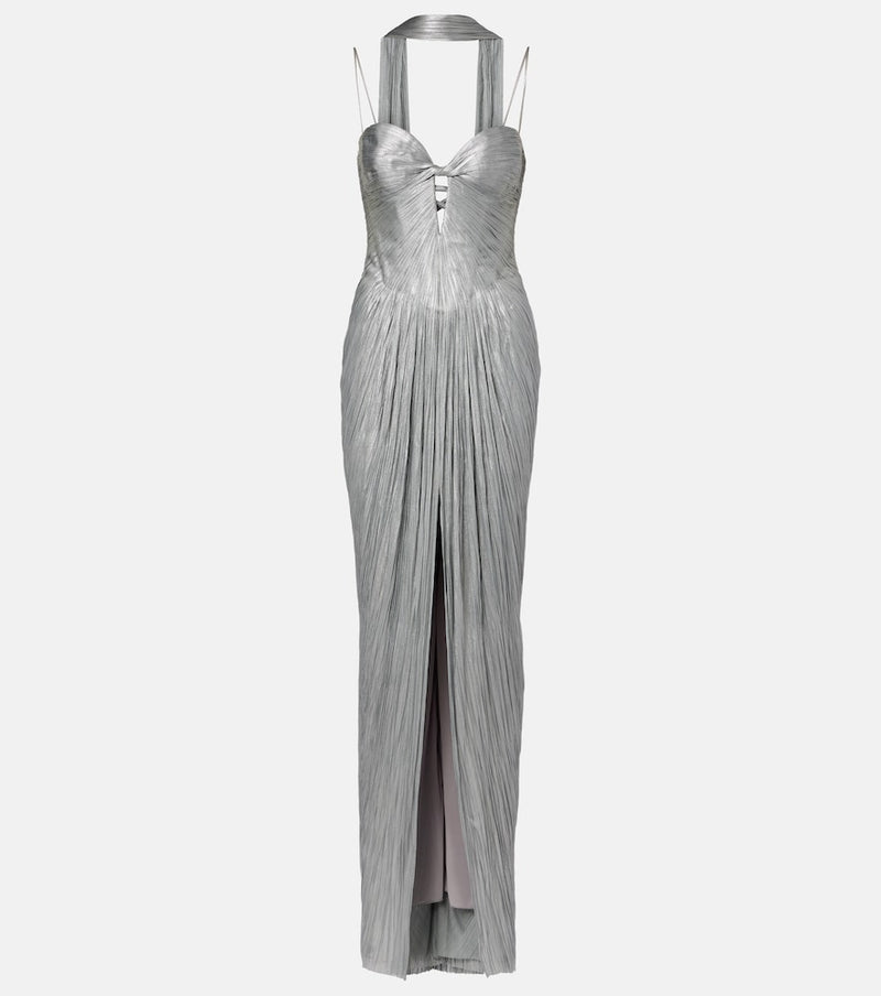 Maria Lucia Hohan Tonia scarf-detail silk tulle bustier gown