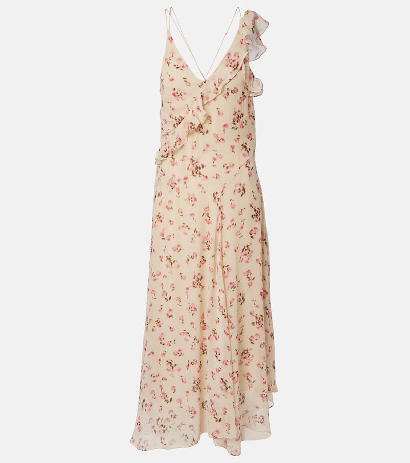 Marant Etoile Luxie floral midi dress in Beige