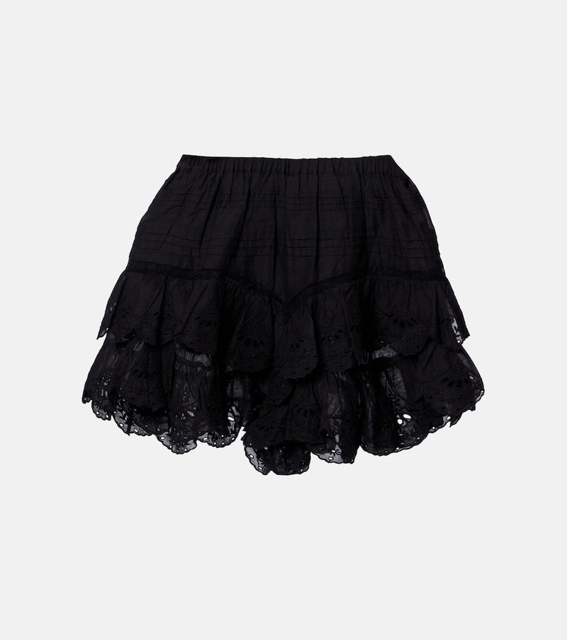 Marant Etoile Jocadia broderie anglaise cotton shorts