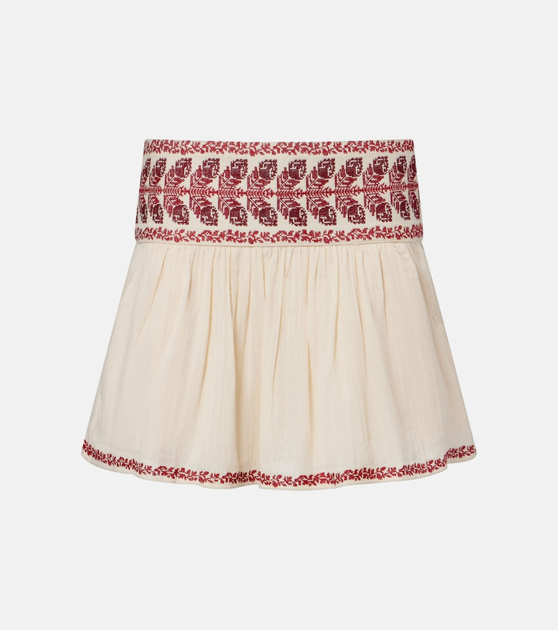 Marant Etoile Picadilia embroidered cotton miniskirt