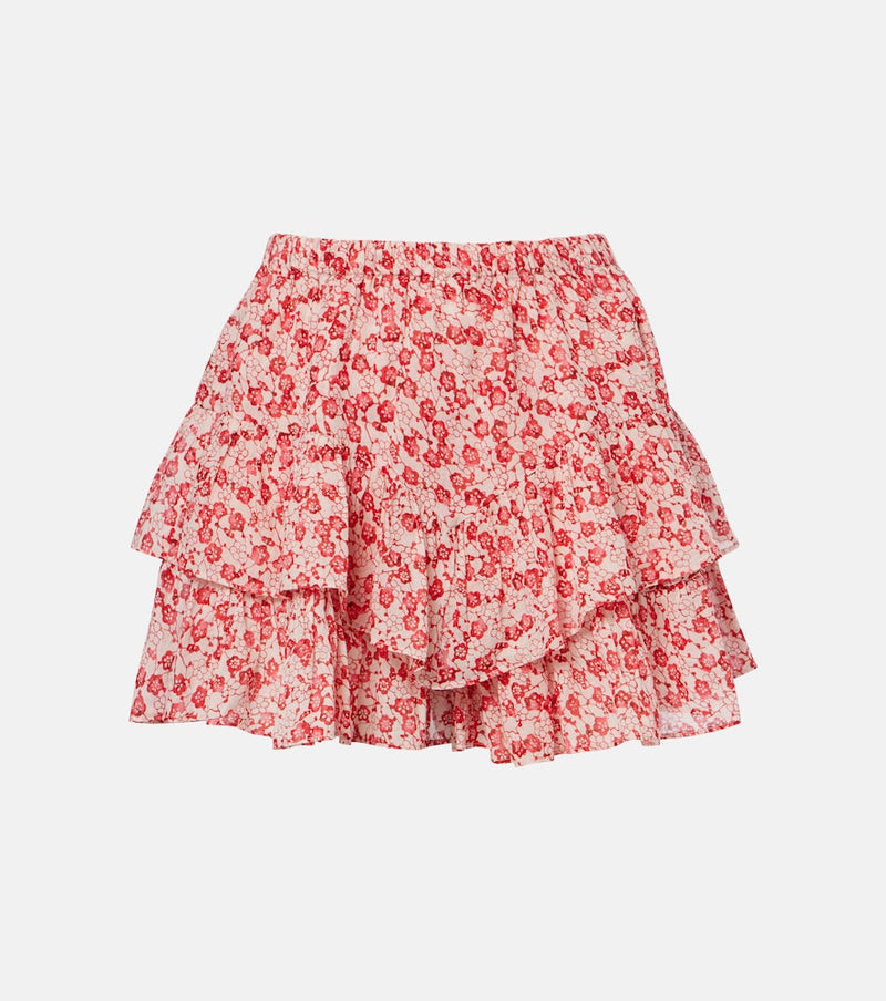 Marant Etoile Jocadia floral cotton skort in Red