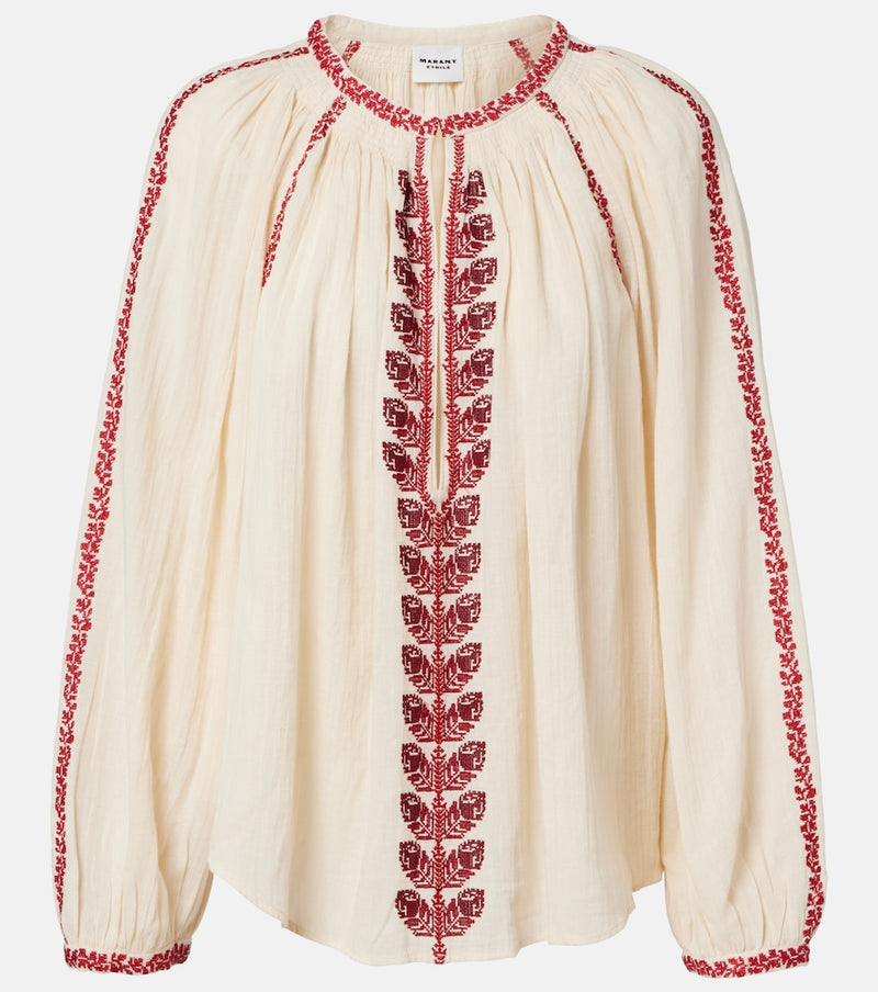 Marant Etoile Lena embroidered cotton blouse