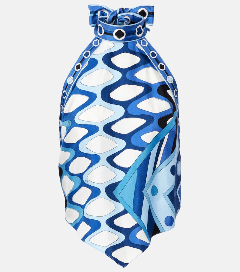 Pucci Vivara cropped silk top