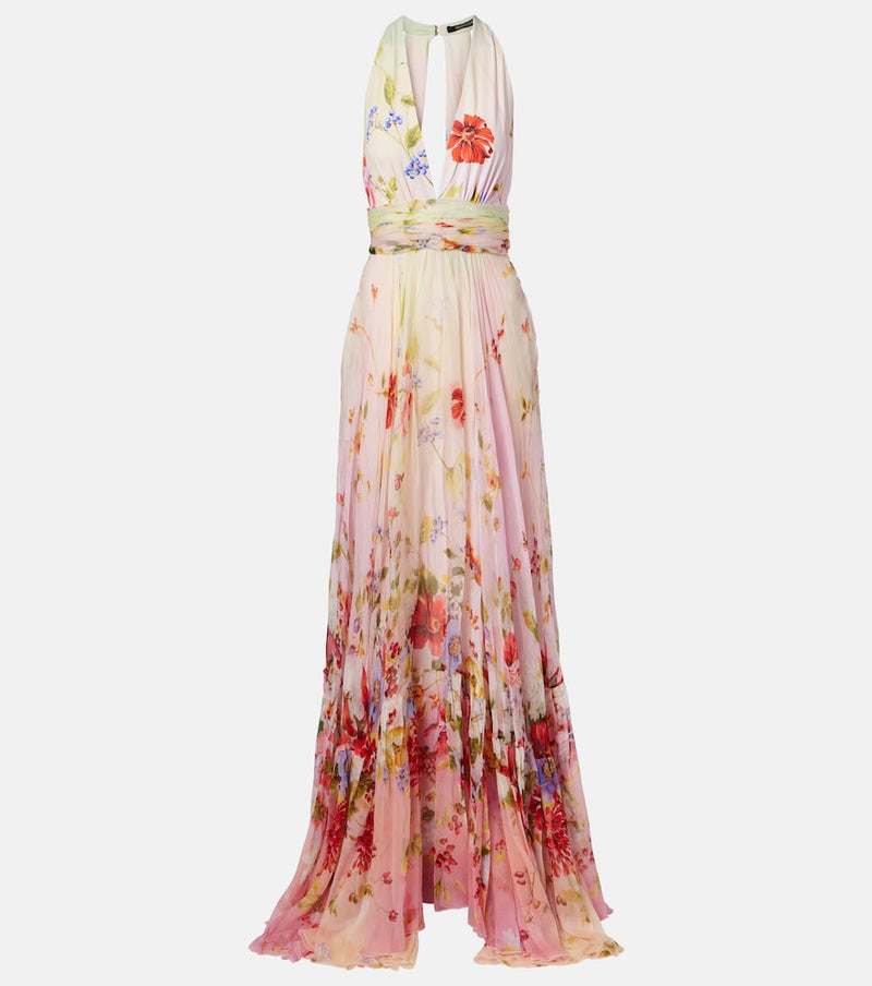 Roberto Cavalli Floral silk gown