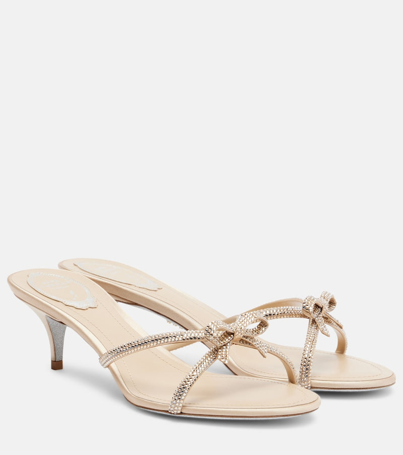 Rene Caovilla Bow-detail crystal-embellished sandals