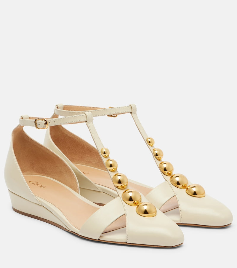 Chloe Embellished leather flats