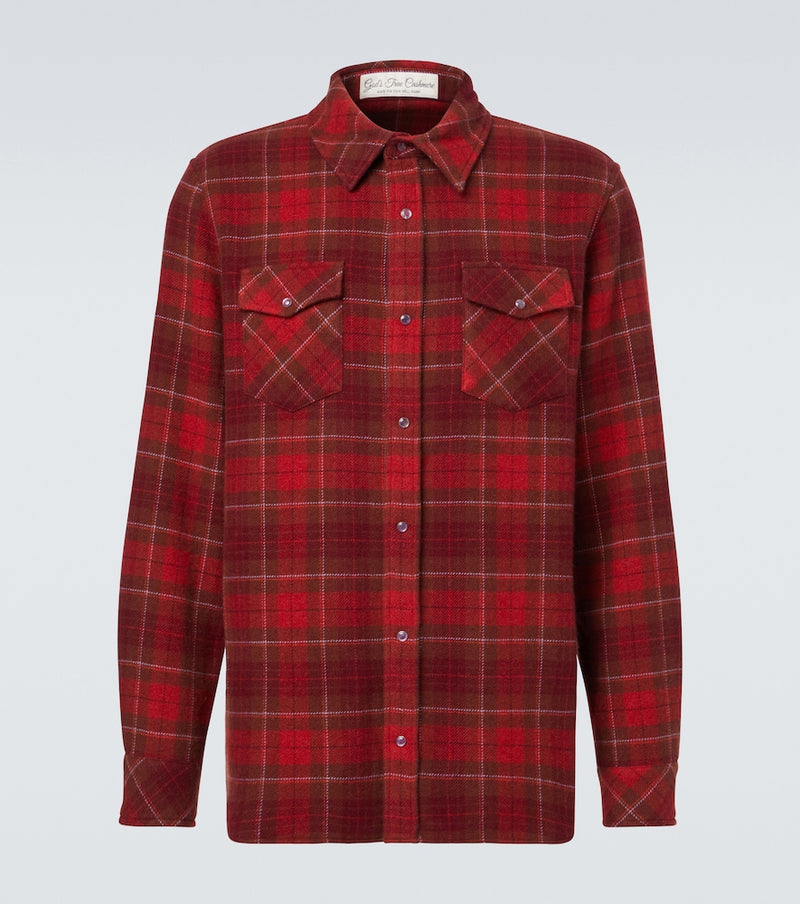 God's True Cashmere Love cashmere shirt with amethyst in Red