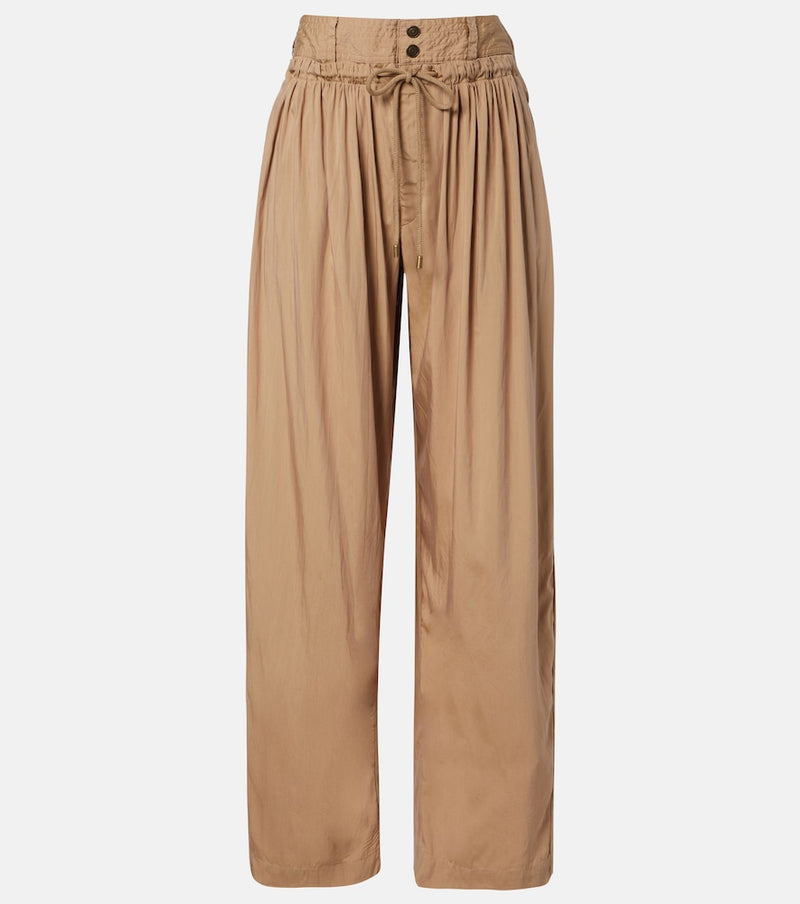Isabel Marant Inaya layered wide-leg pants in Khaki