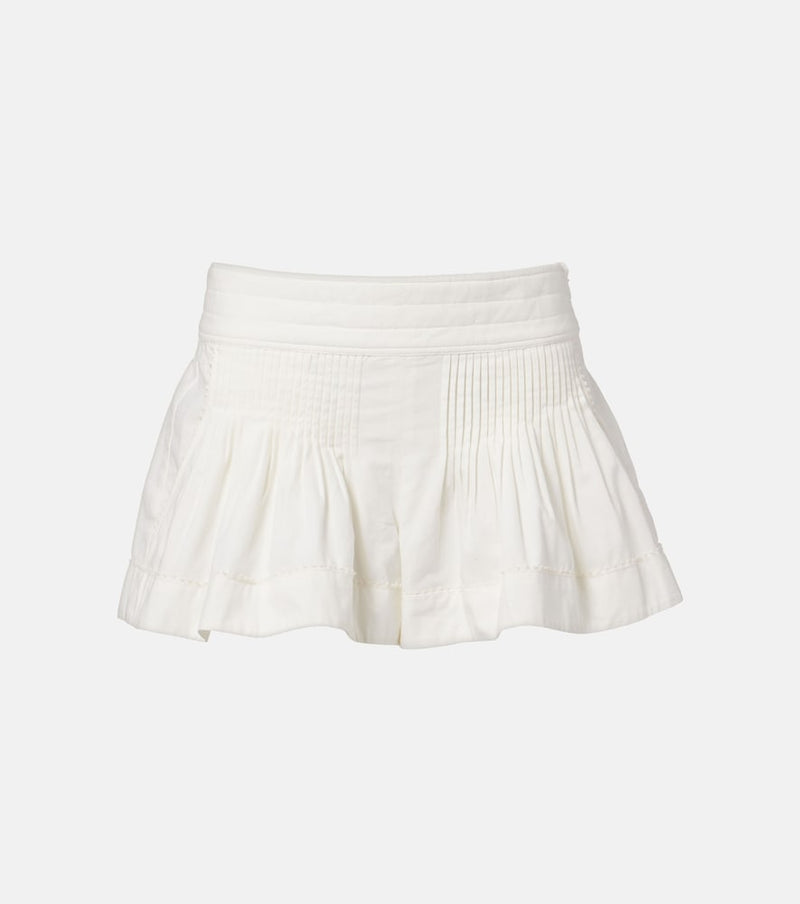 Isabel Marant Cybila gathered cotton shorts
