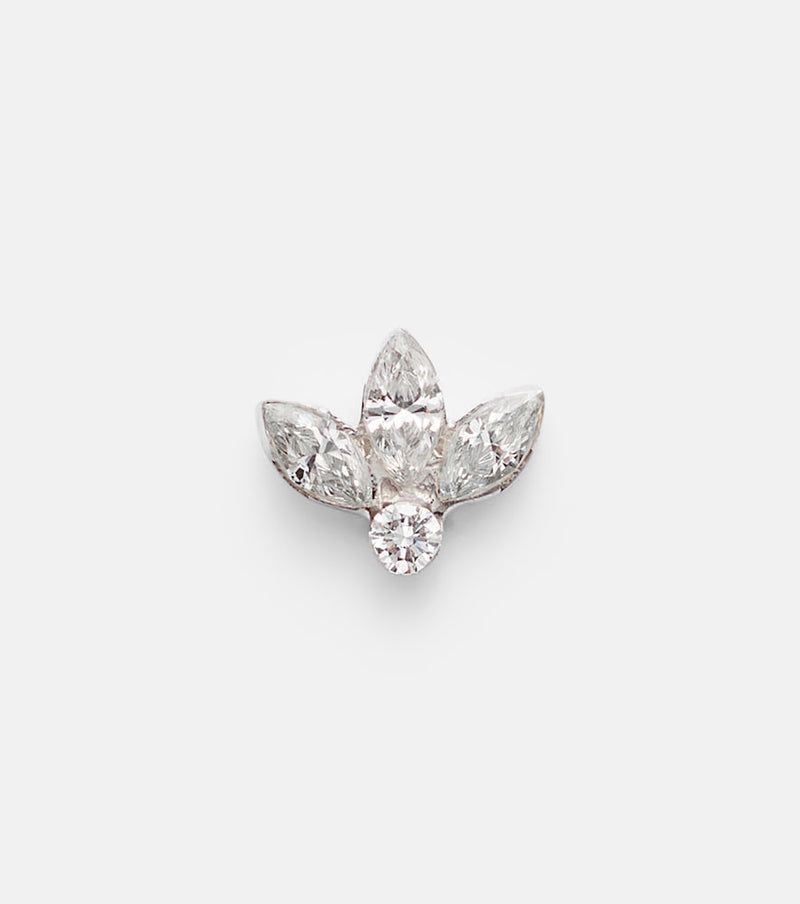 Maria Tash Lotus 18kt white gold single earring with diamonds