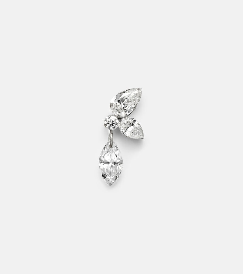 Maria Tash Echo 18kt white gold single earring with diamonds