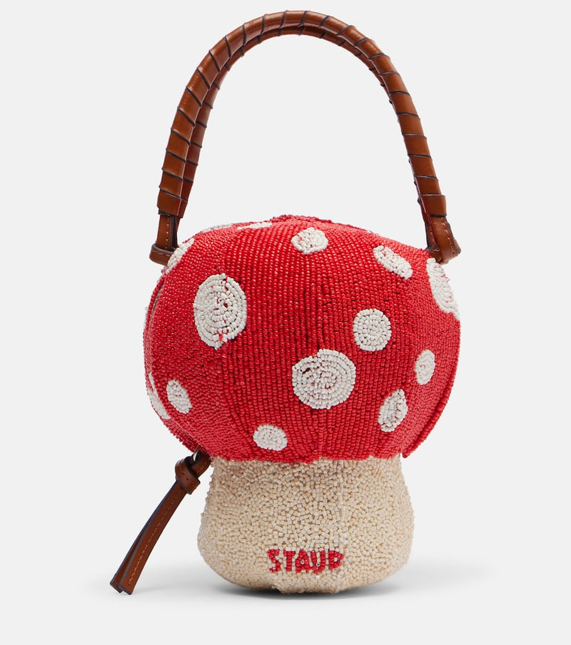 Staud Shroom Mini beaded top-handle bag