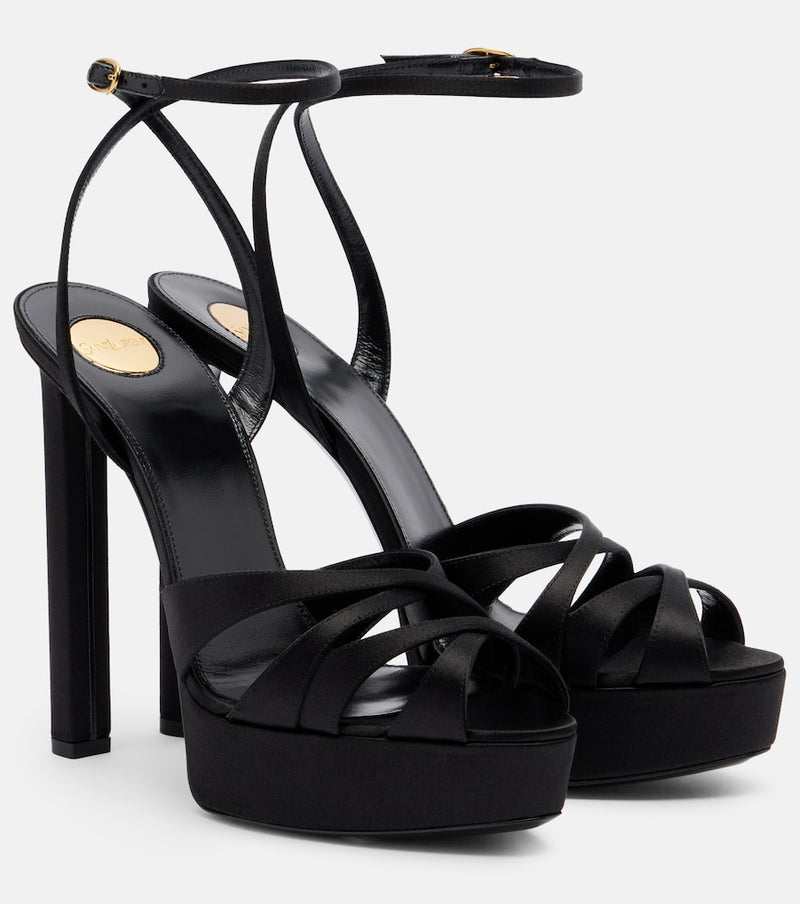 Saint Laurent Chandelle crepe satin sandals