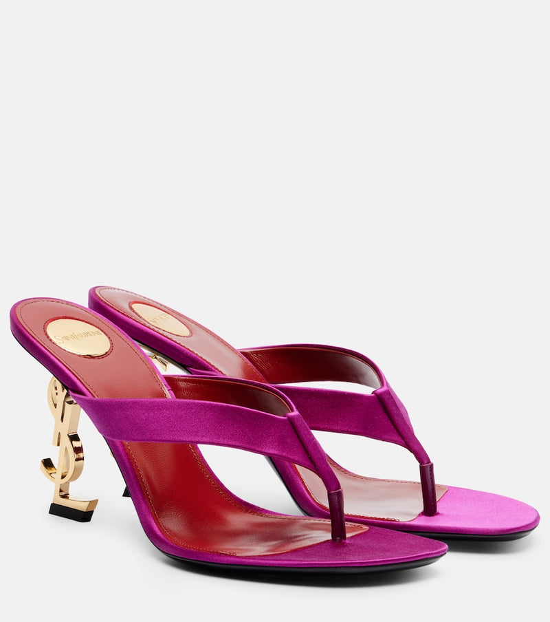 Saint Laurent Opyum crepe satin thong sandals