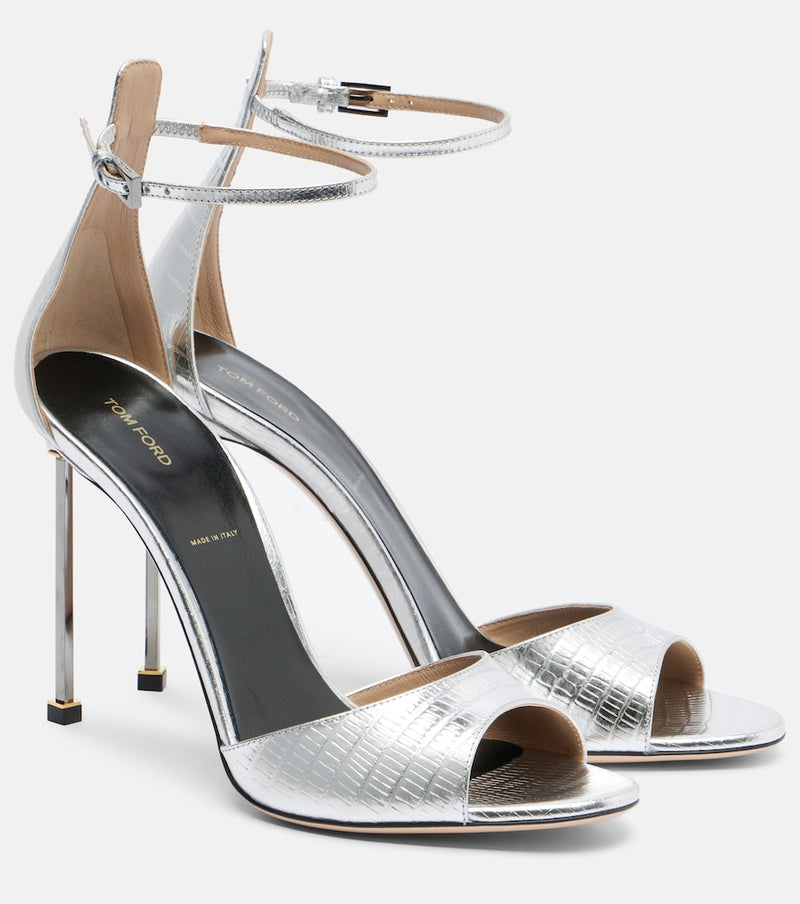 Tom Ford Spire metallic leather sandals