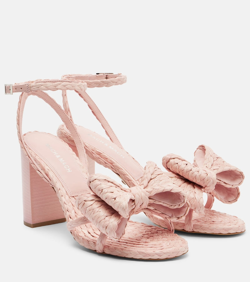 Mach & Mach Cadeau raffia-effect sandals
