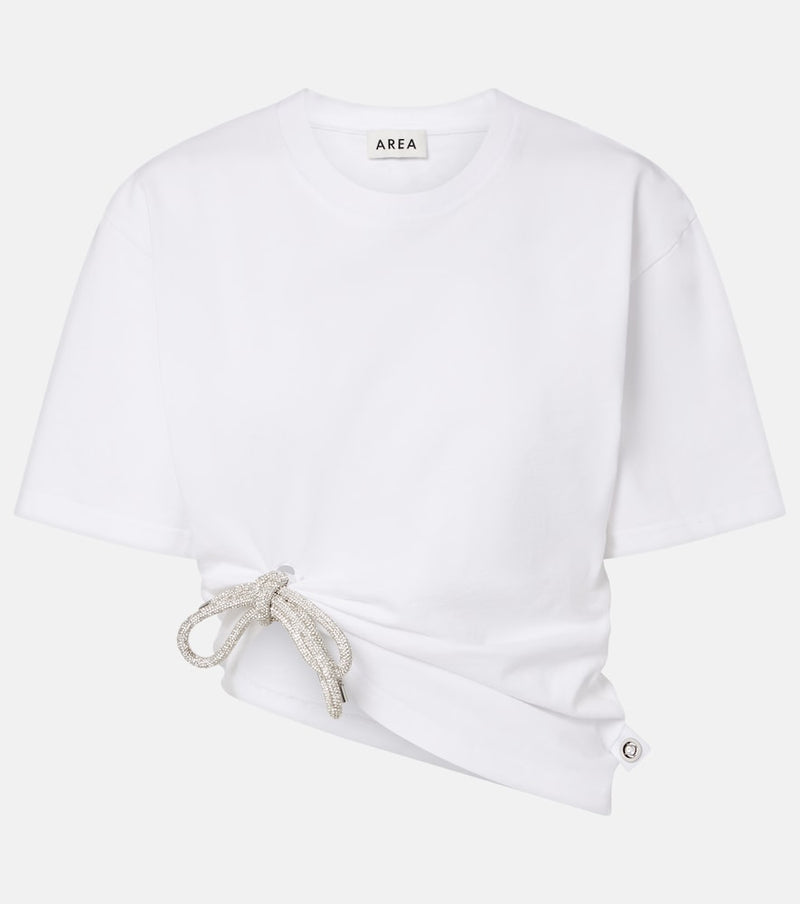 Area Embellished cotton jersey T-shirt in White